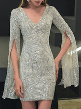 Load image into Gallery viewer, Fashion V-Neck Sequin Elegant Evening Dress
