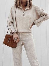 Load image into Gallery viewer, Lapel Button Knitted Two-Piece Suit
