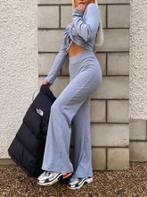 Load image into Gallery viewer, Sexy V-neck Drawstring Top Loose Trousers Casual Two-piece Suit

