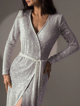 Load image into Gallery viewer, Elegant V-Neck Lace-Up Evening Dress
