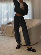 Load image into Gallery viewer, Fashion Lapel Sports Leisure Loose Solid Color Two-piece Suit
