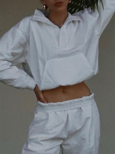 Load image into Gallery viewer, Fashion Lapel Sports Leisure Loose Solid Color Two-piece Suit
