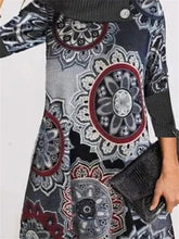 Load image into Gallery viewer, Retro Print Women'S Long Sleeve Casual Dress
