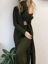 Load image into Gallery viewer, Women'S Solid Color Casual Long Cardigan Short Vest Three-Piece Suit
