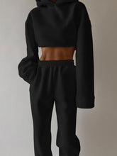 Load image into Gallery viewer, Fashion Casual Solid Color Hooded Loose Two-Piece Suit
