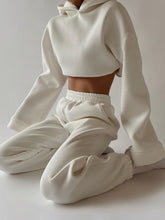 Load image into Gallery viewer, Fashion Casual Solid Color Hooded Loose Two-Piece Suit
