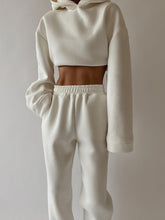 Load image into Gallery viewer, Fashion Casual Solid Color Hooded Loose Two-Piece Suit
