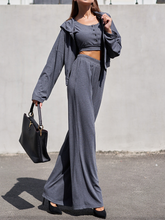 Load image into Gallery viewer, Casual Solid Color Hooded Tops Vest Loose Three-piece

