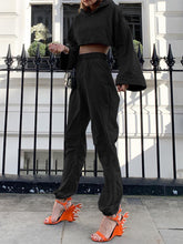Load image into Gallery viewer, Loose Hooded Long-sleeved Tops Casual Solid Color Two-piece Suit

