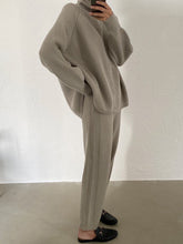 Load image into Gallery viewer, Fashion Loose Lapel Long Sleeve Knitted Casual Two-Piece Suit
