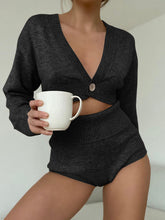Load image into Gallery viewer, Cozy Short Long-Sleeved Sweater Two-Piece Suit
