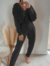 Load image into Gallery viewer, Women'S Fashion Casual V-Neck Pleated Long Sleeve Two-Piece Suit
