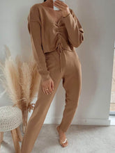Load image into Gallery viewer, Women'S Fashion Casual V-Neck Pleated Long Sleeve Two-Piece Suit
