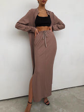 Load image into Gallery viewer, Fashion Casual Long Cardigan Loose Two-Piece Suit
