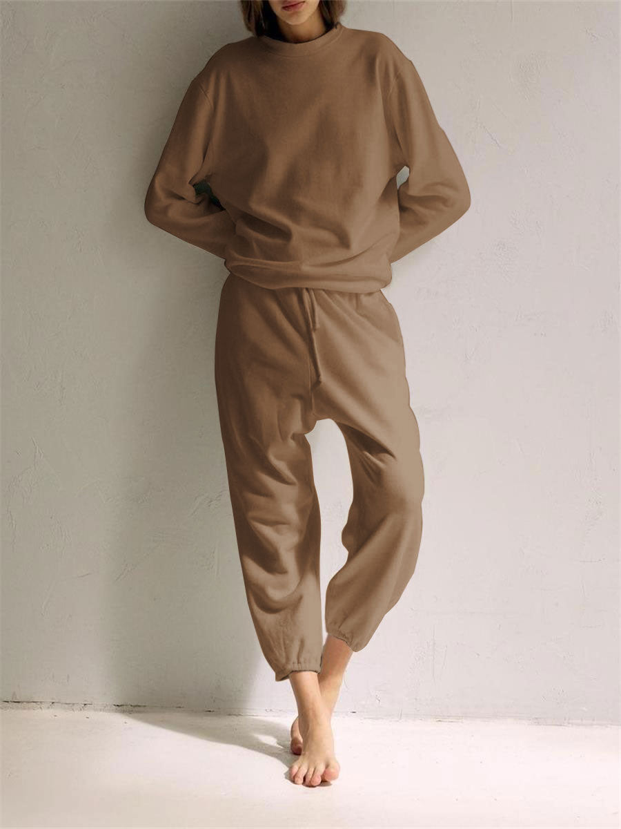 Casual Home Pure Color Women'S Suit