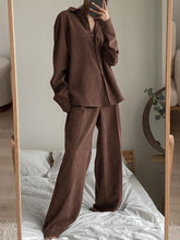 Load image into Gallery viewer, Fashion Solid Color Loose Shirt Casual Two-Piece Suit
