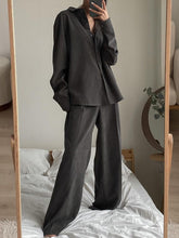 Load image into Gallery viewer, Fashion Solid Color Loose Shirt Casual Two-Piece Suit

