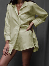 Load image into Gallery viewer, Pure Color Loose Shirt Shorts Casual Two-Piece Suit
