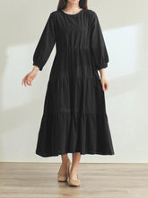 Load image into Gallery viewer, Simple Long Sleeves Casual Loose Midi Dresses with Pockets
