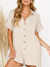Load image into Gallery viewer, Solid Color Loose Long-Sleeved V-Neck Casual Jumpsuit
