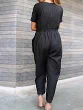Load image into Gallery viewer, Women's Casual Loose Rompers Short Sleeve Jumpsuit with Pocket
