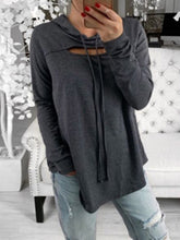 Load image into Gallery viewer, Women'S Casual Solid Color Hooded Loose Long Sleeve T-Shirt
