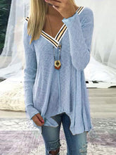 Load image into Gallery viewer, Fashion Sexy V-neck Irregular Knitted Sweater Tops
