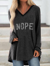 Load image into Gallery viewer, Printed Sequin V-neck Long Sleeves Casual Blouses Loose Tops
