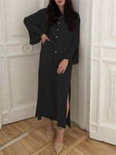 Load image into Gallery viewer, Fashion Loose Long Sleeve Shirt Split Skirt Two-piece Suit
