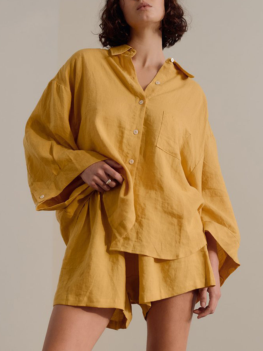 Fashion Loose Long Sleeve Shirt Casual Two-piece Suit