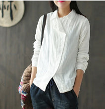 Load image into Gallery viewer, TEST Plus Size - Retro Solid Color Long Sleeve 100% Cotton Shirt
