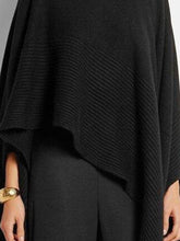 Load image into Gallery viewer, Asymmetric Round Neck Knitted Cape Top
