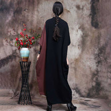 Load image into Gallery viewer, Retro Contrast Color Loose Bat Sleeve Women&#39;S Sweater Dress
