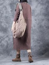Load image into Gallery viewer, Casual Retro Drawstring Pleated Women&#39;S Sweater Dress
