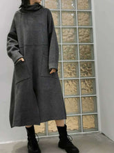 Load image into Gallery viewer, Casual High Neck Pullover Knit Dress
