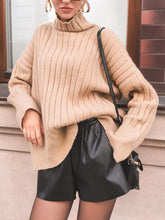 Load image into Gallery viewer, Casual Solid Color Turtleneck Loose Sweater
