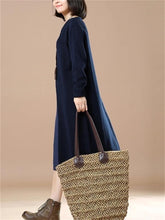 Load image into Gallery viewer, Autumn And Winter Casual Color Matching Women&#39;S Sweater Dress
