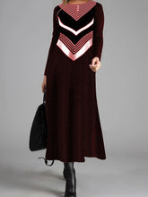 Load image into Gallery viewer, Simple and Elegant Striped Round Neck Slim Dress
