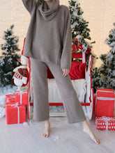 Load image into Gallery viewer, Fashion Simple Long Sleeve Turtleneck Top Pants Knitted Suit
