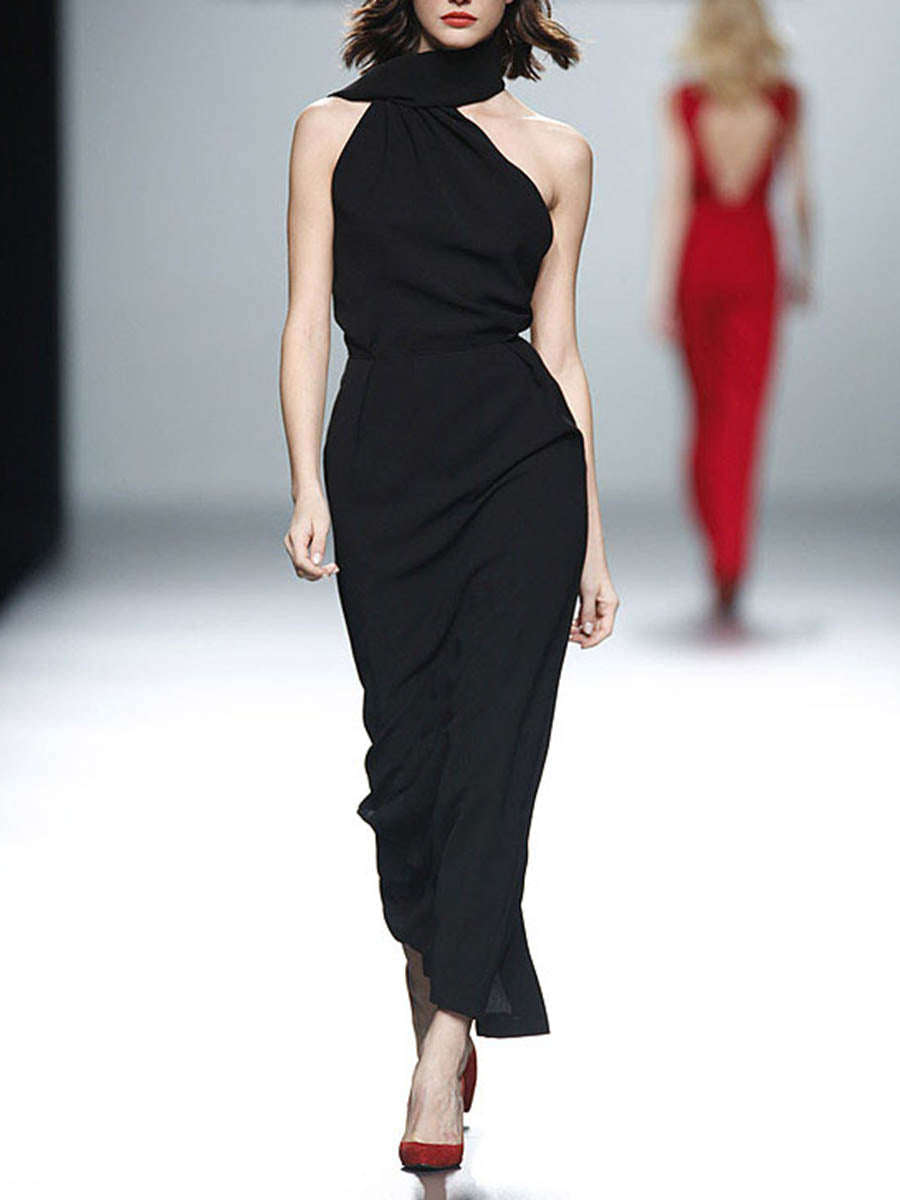Fashion Solid Color Sleeveless Maxi Dress