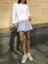 Load image into Gallery viewer, Pure Color Long Sleeve Shorts Casual Suit
