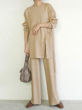 Load image into Gallery viewer, Pure Color Bifurcated Personality Comfortable Loose Knit Suit
