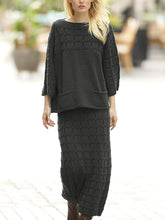 Load image into Gallery viewer, Solid Color Knitted Skirt Casual Two Piece Suit
