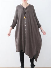 Load image into Gallery viewer, Casual Women&#39;S Scarf V-Neck Irregular Sweater Dress
