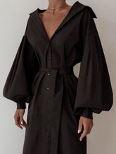 Load image into Gallery viewer, Fashionable V-Neck Belt Slim Ladies Dress
