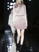 Load image into Gallery viewer, Fashion Long Sleeve Silk Elegant Mini Evening Dress

