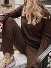 Load image into Gallery viewer, Fashion Casual Solid Color Loose Long Sleeve Two-piece Suit
