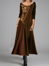 Load image into Gallery viewer, Elegant Retro Round Neck Floral Dress
