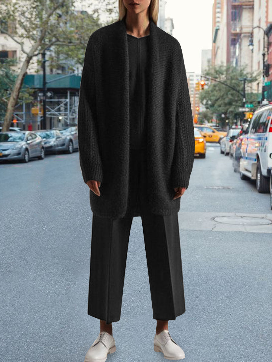 Knitted Round Neck Fashion Simple Three-piece Suit