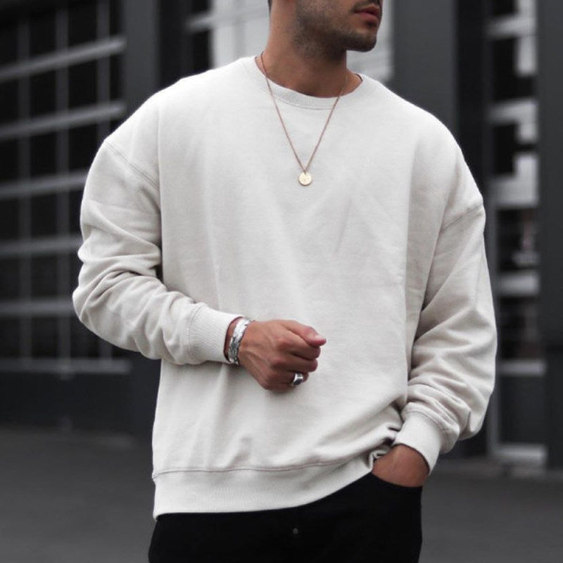 Men'S Fashion Casual Solid Color Long Sleeve Sweater